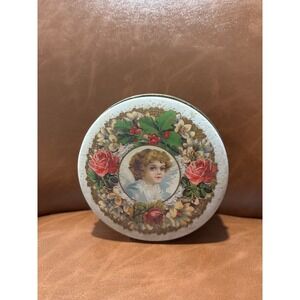 Vintage Kathy Orr Grelis Graham Ltd Victorian Girl Christmas Rose Floral Tin